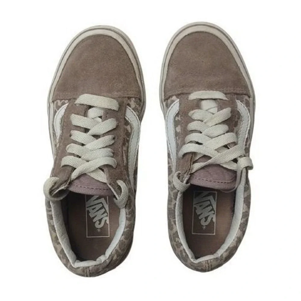 Vans‎ Kids Old Skool Leopard Accent Sneakers - Taupe